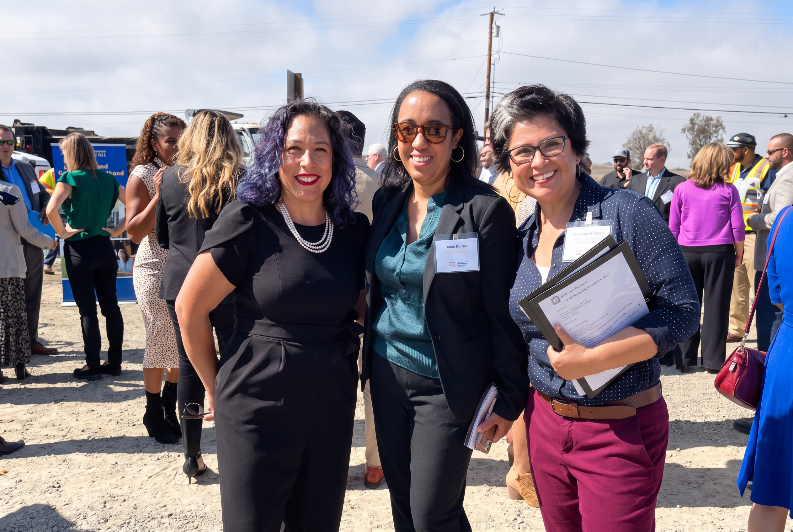 Alyssa with colleagues at a public infrastructure event